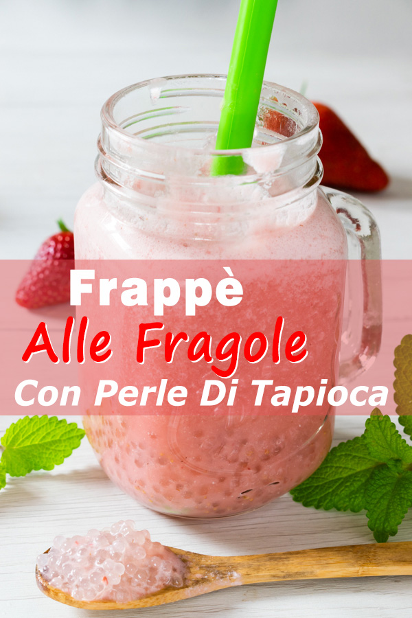 Frappè Alle Fragole Con Perle Di Tapioca immagine