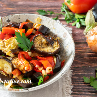 Insalata di melanzane cotte in air fryer